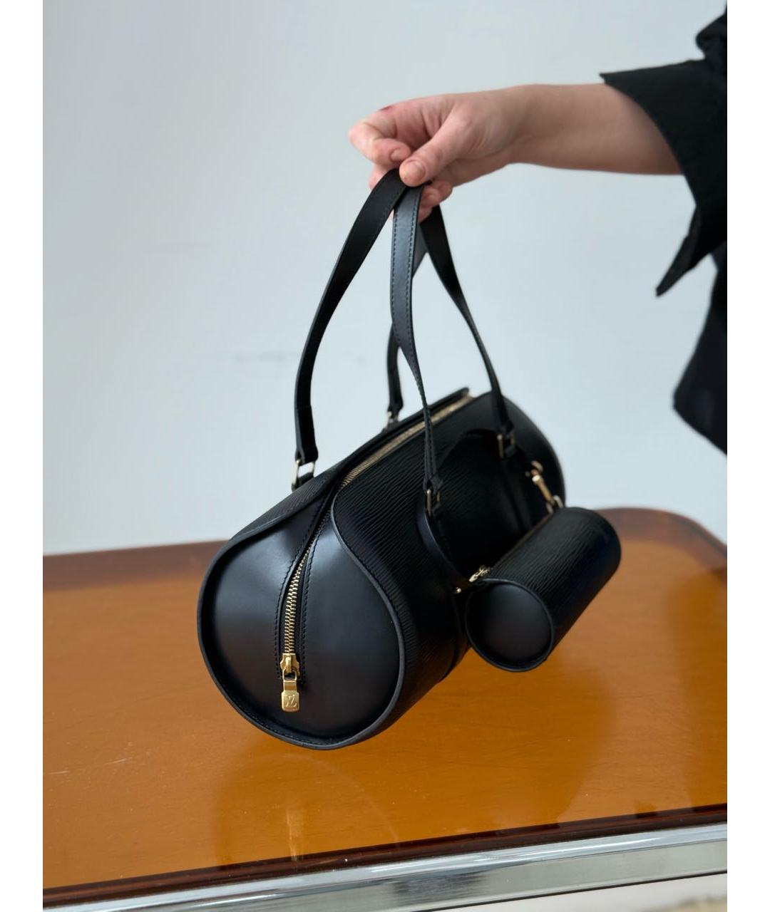 LOUIS VUITTON Черная кожаная сумка через плечо, фото 2