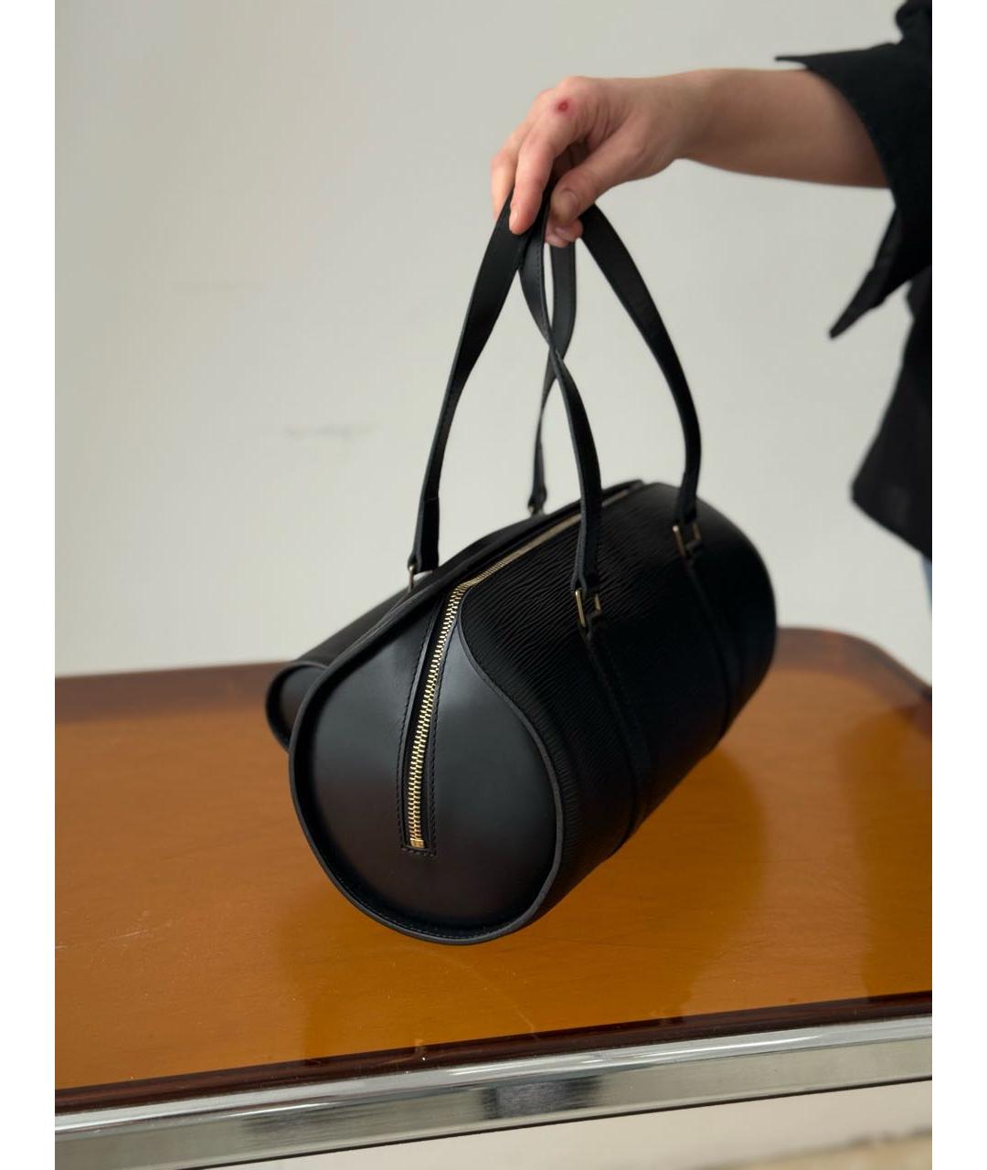 LOUIS VUITTON Черная кожаная сумка через плечо, фото 4