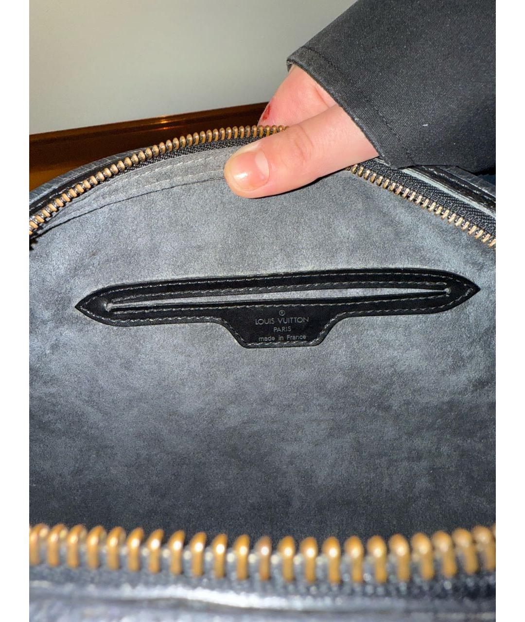 LOUIS VUITTON Черная кожаная сумка через плечо, фото 8