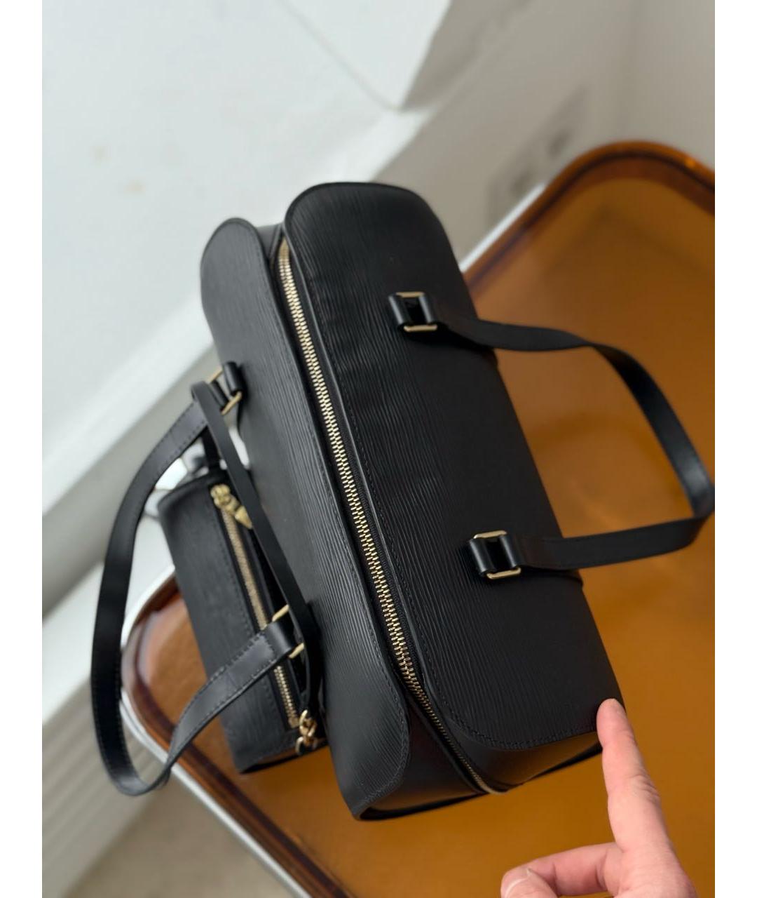 LOUIS VUITTON Черная кожаная сумка через плечо, фото 6