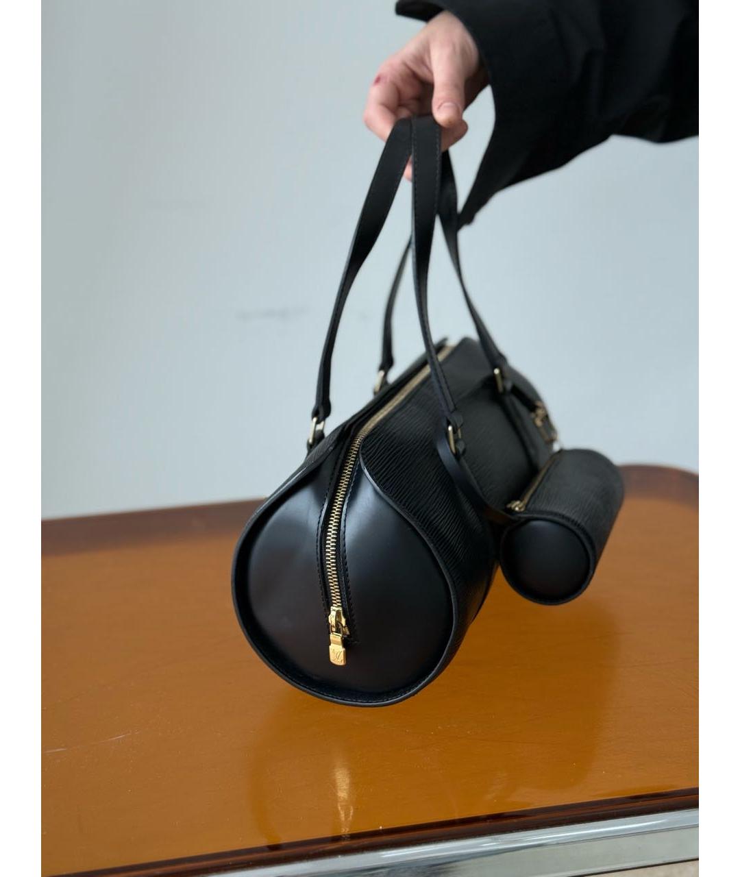 LOUIS VUITTON Черная кожаная сумка через плечо, фото 2