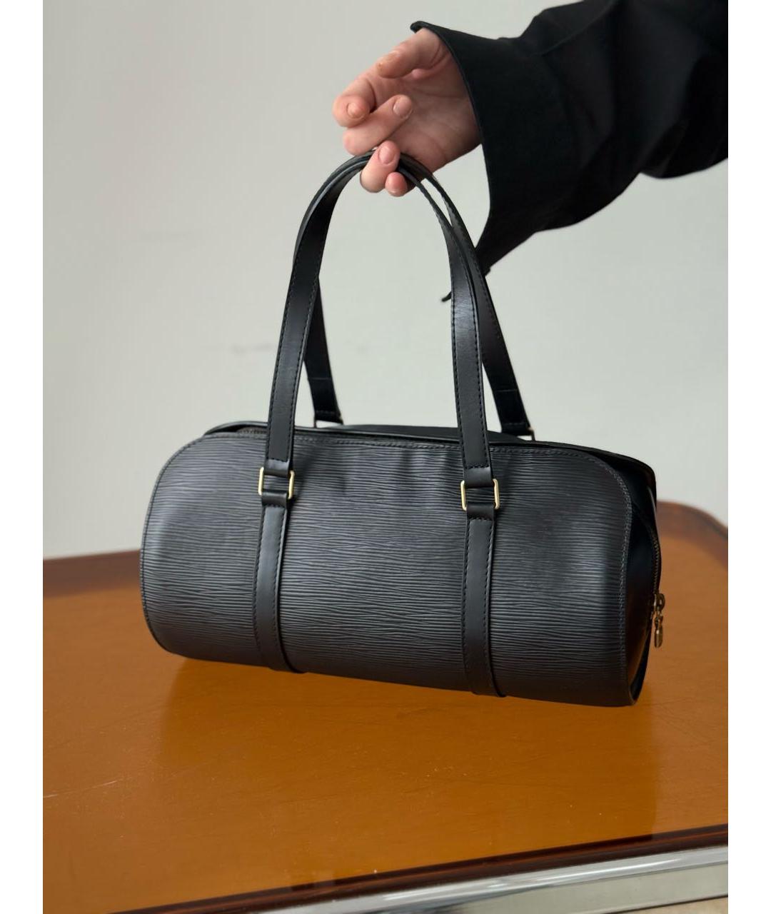 LOUIS VUITTON Черная кожаная сумка через плечо, фото 3