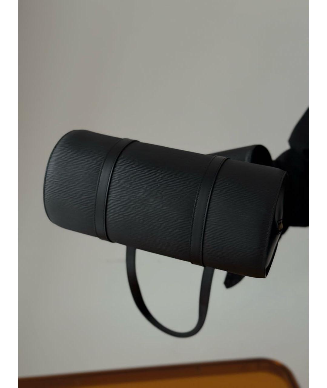 LOUIS VUITTON Черная кожаная сумка через плечо, фото 5