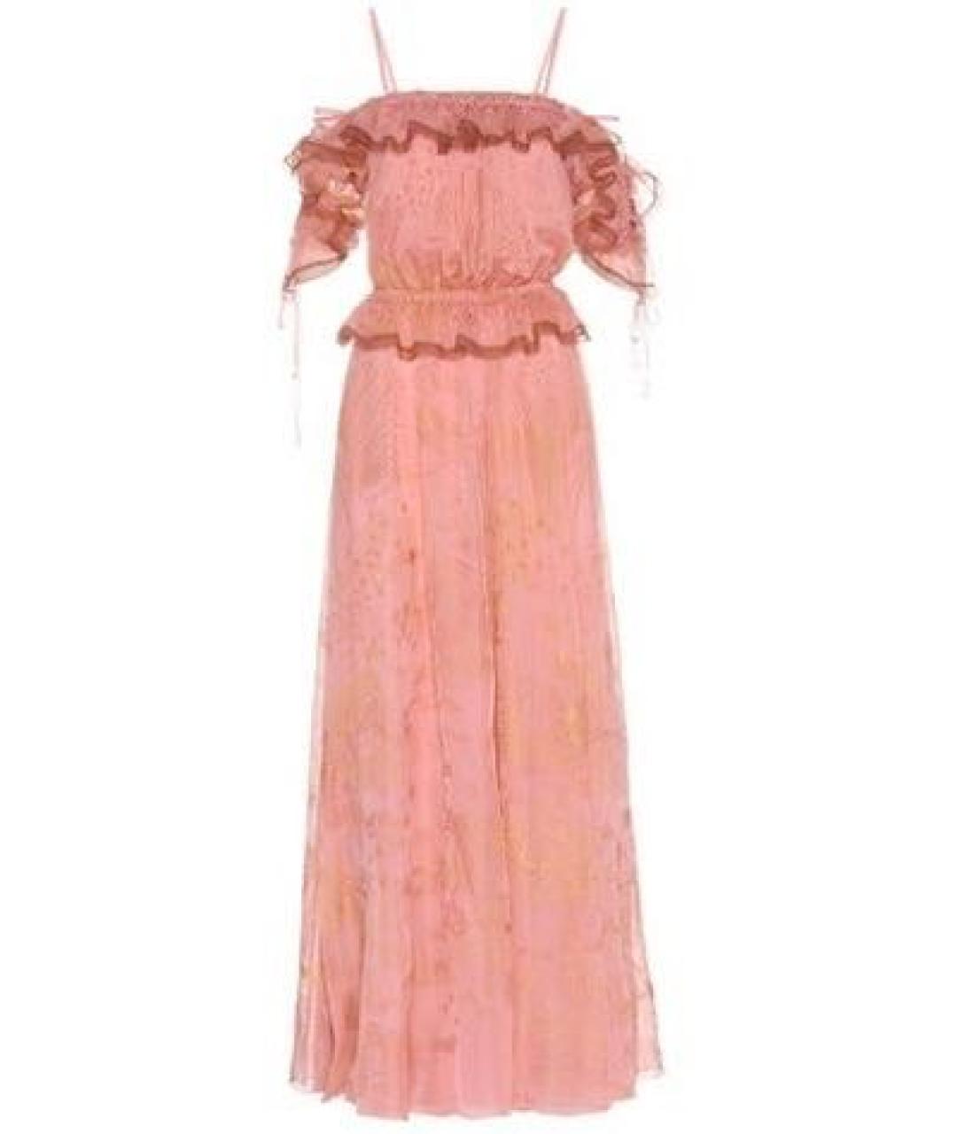 RED VALENTINO Розовое шелковое вечернее платье, фото 9