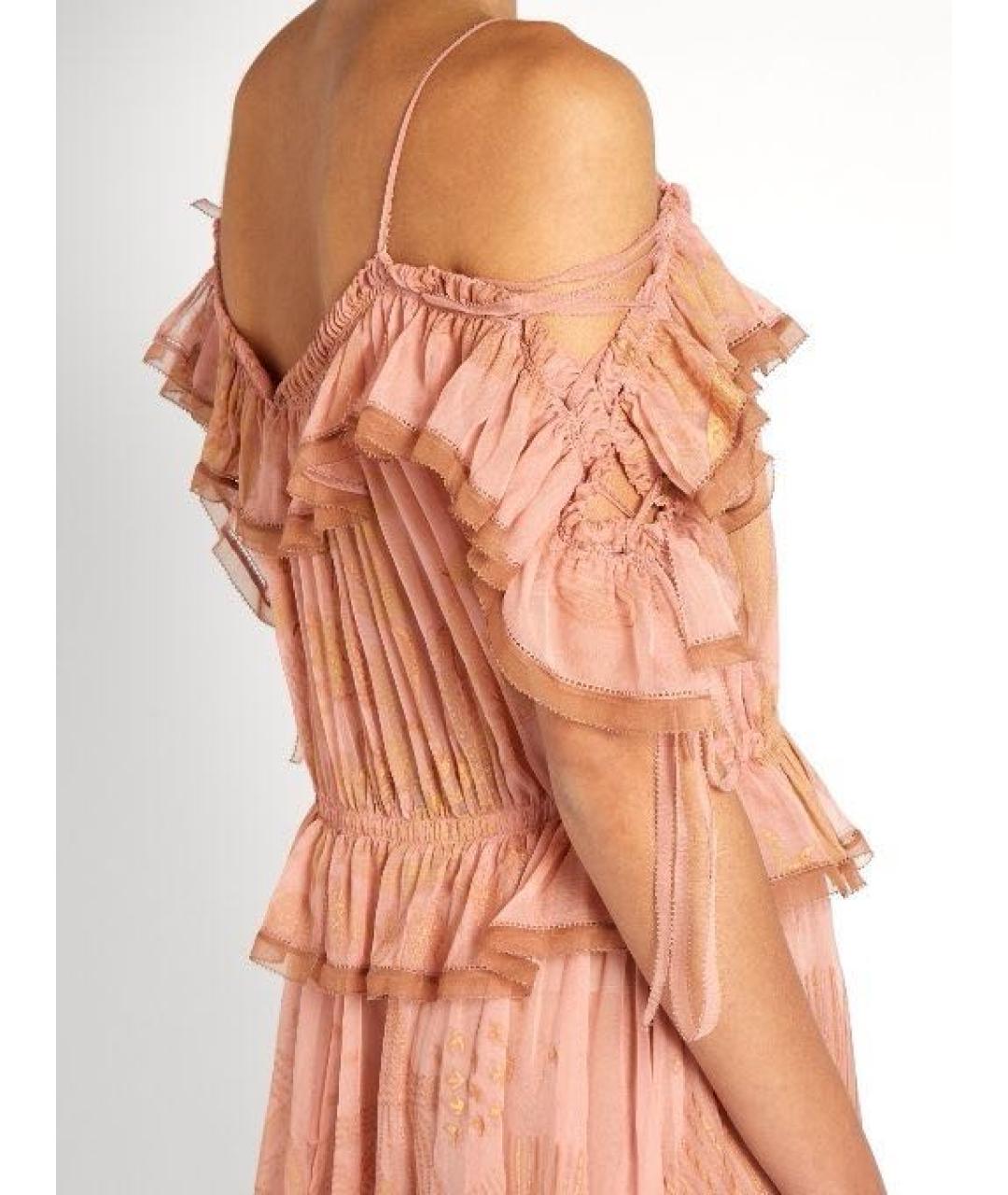 RED VALENTINO Розовое шелковое вечернее платье, фото 8