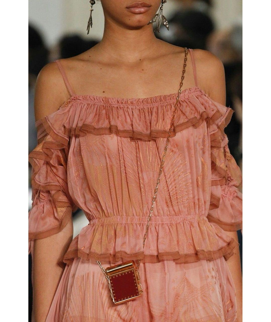 RED VALENTINO Розовое шелковое вечернее платье, фото 6