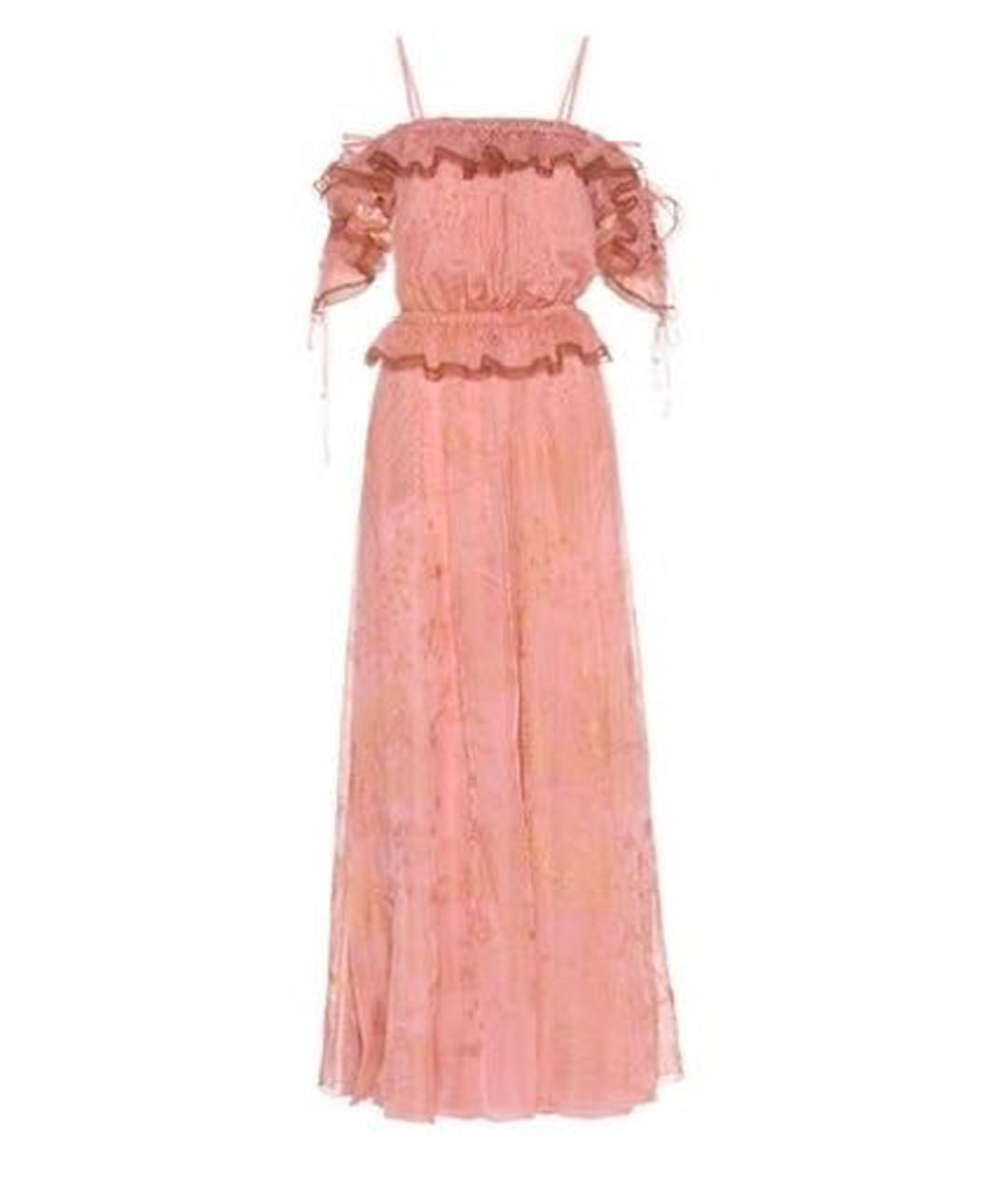 RED VALENTINO Розовое шелковое вечернее платье, фото 1