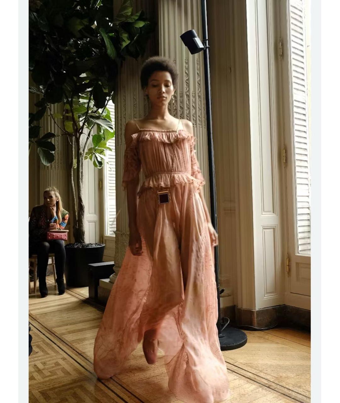 RED VALENTINO Розовое шелковое вечернее платье, фото 7