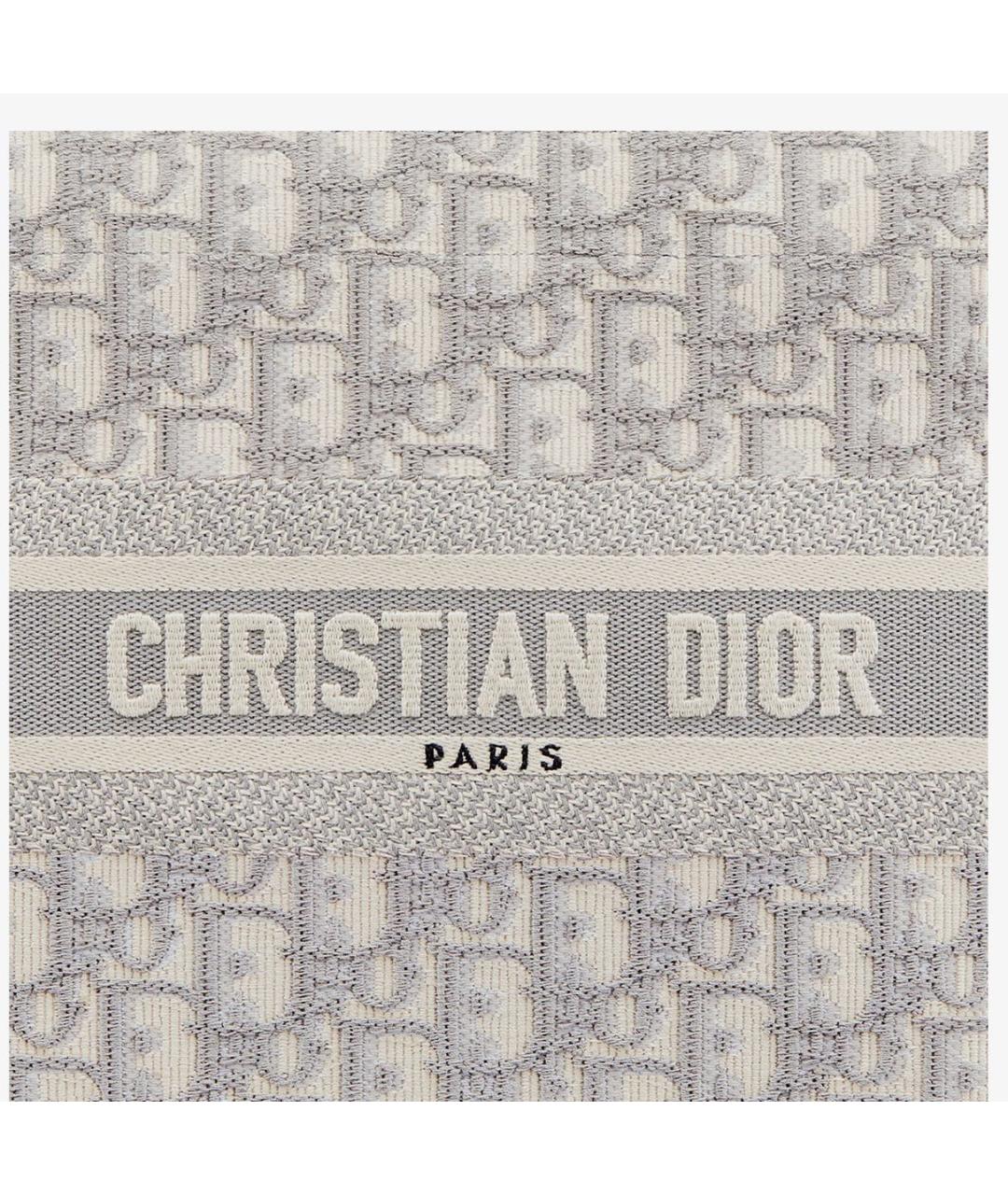CHRISTIAN DIOR Серая жаккардовая сумка тоут, фото 6