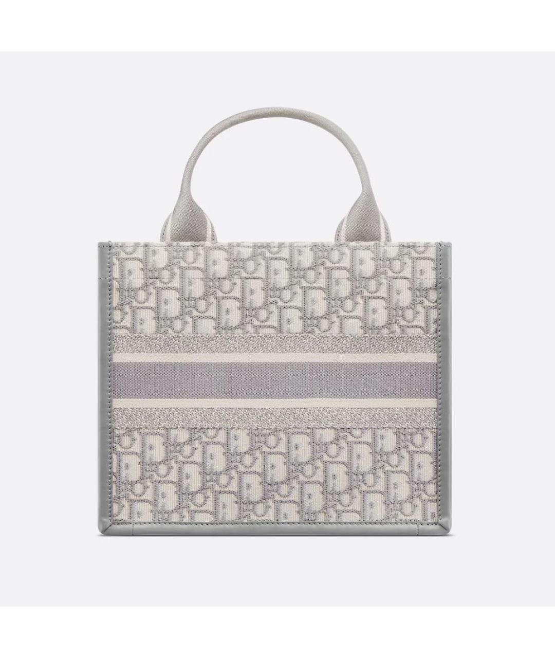 CHRISTIAN DIOR Серая жаккардовая сумка тоут, фото 2