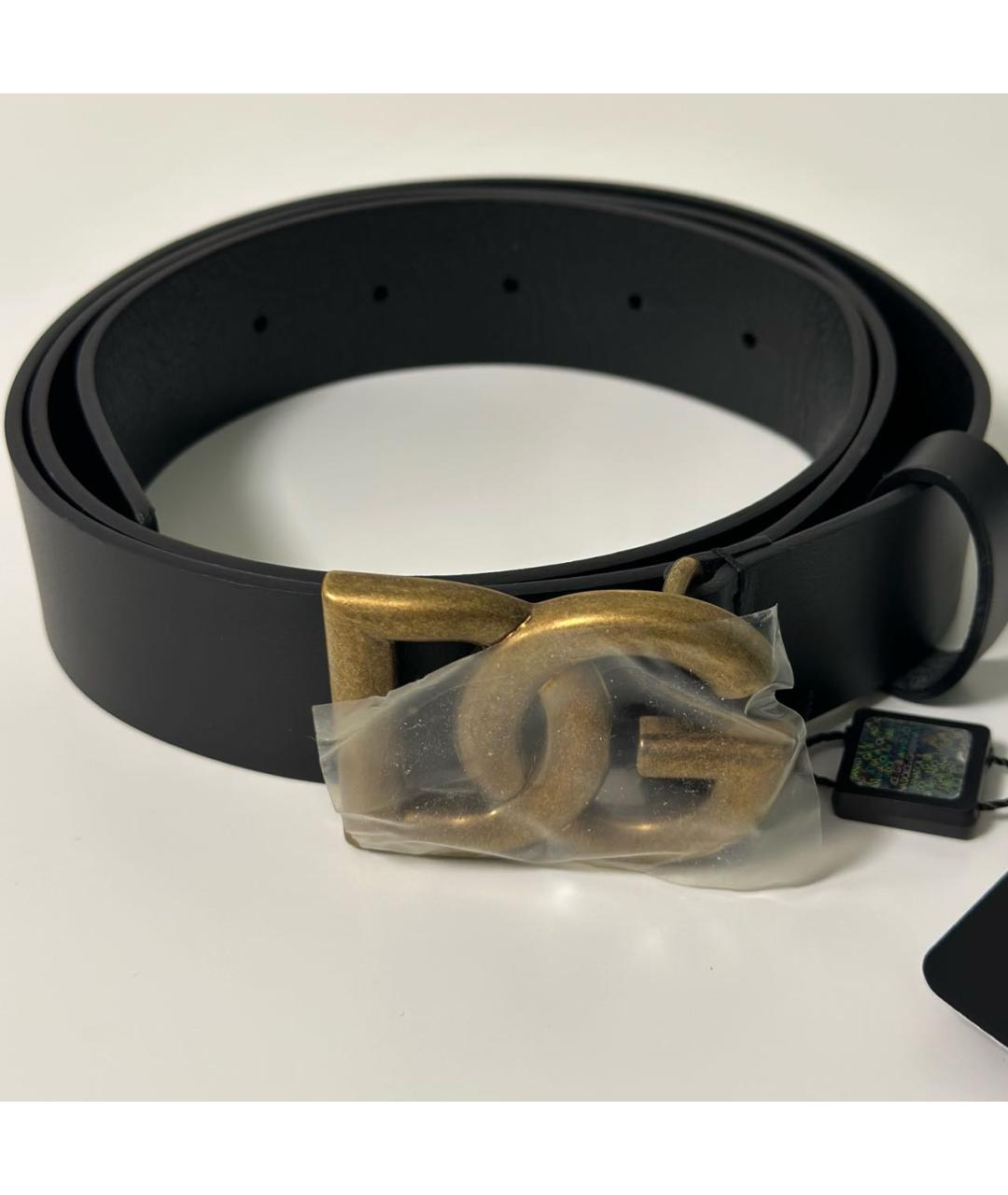 DOLCE&GABBANA Черный кожаный ремень, фото 3