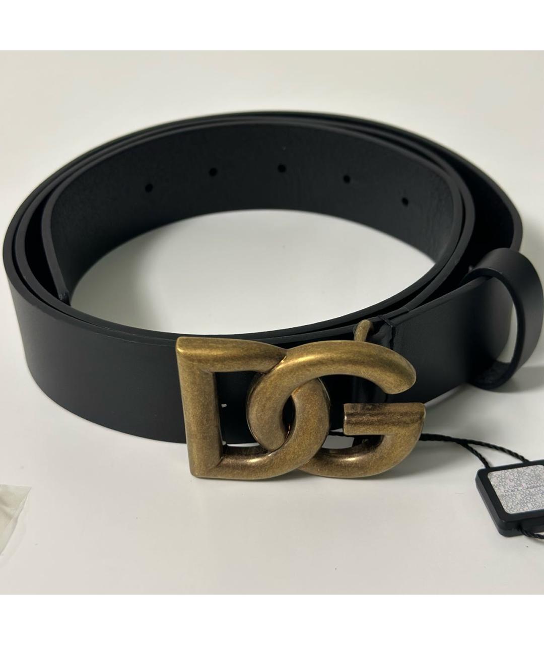 DOLCE&GABBANA Черный кожаный ремень, фото 5