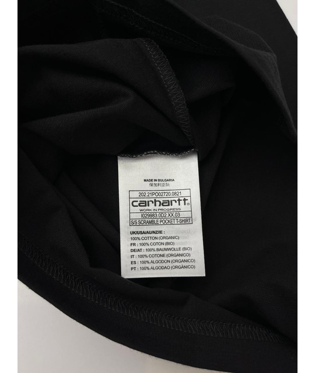 CARHARTT WIP Черная хлопковая футболка, фото 5