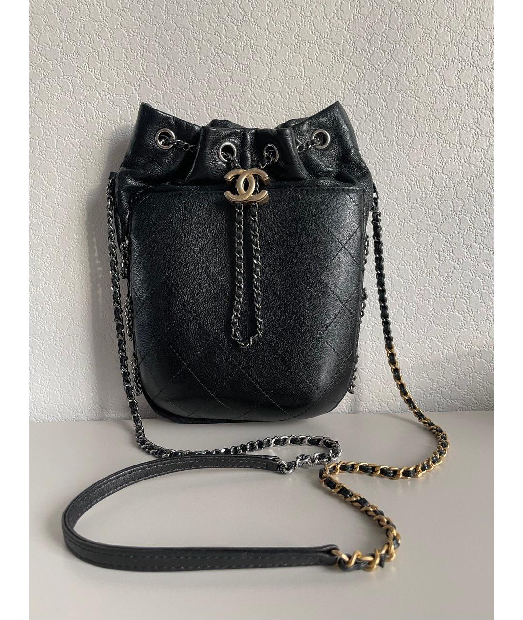 CHANEL Черная кожаная сумка через плечо, фото 6