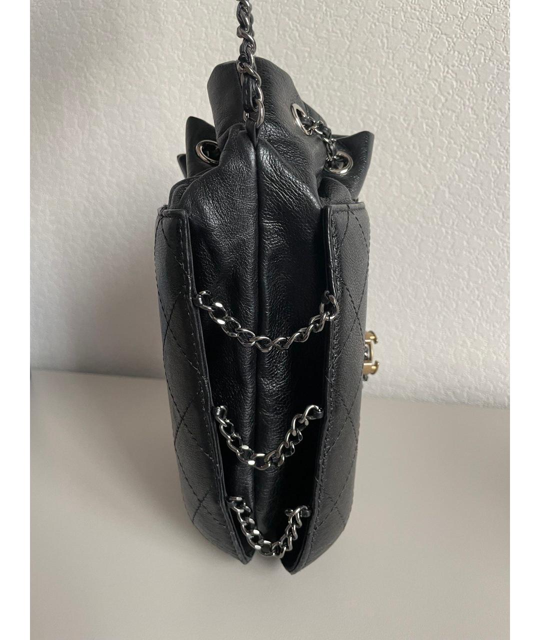 CHANEL Черная кожаная сумка через плечо, фото 2
