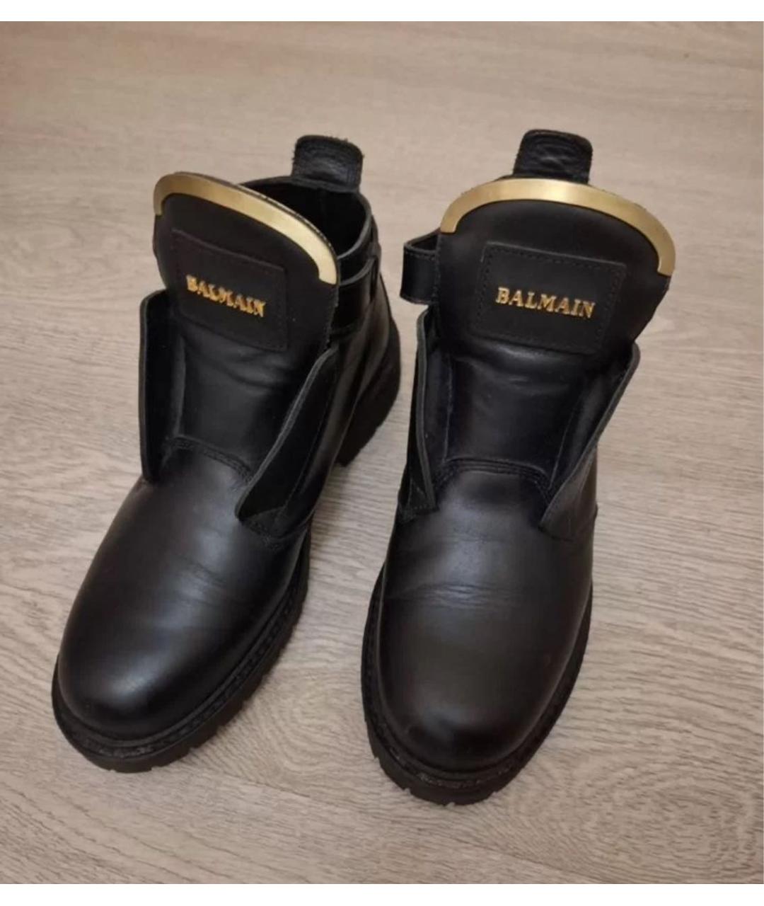 BALMAIN Черные кожаные ботинки, фото 3