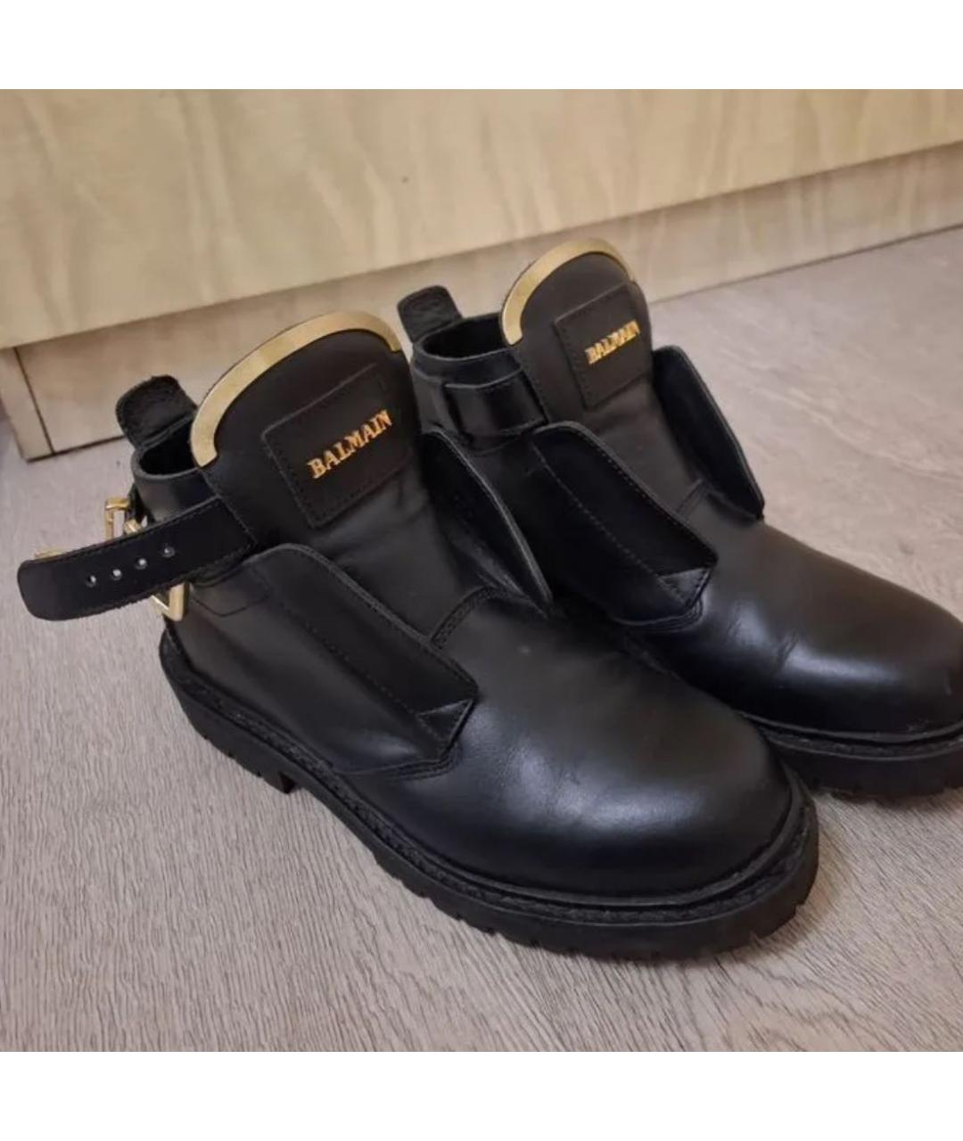 BALMAIN Черные кожаные ботинки, фото 5