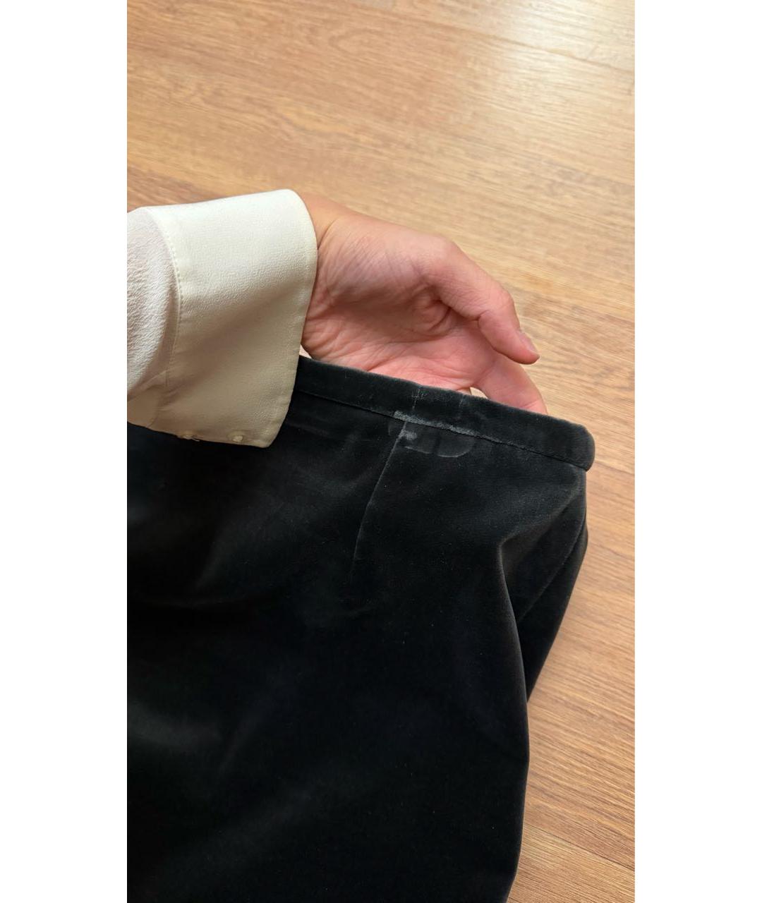 HERMES Антрацитовая бархатная юбка миди, фото 2