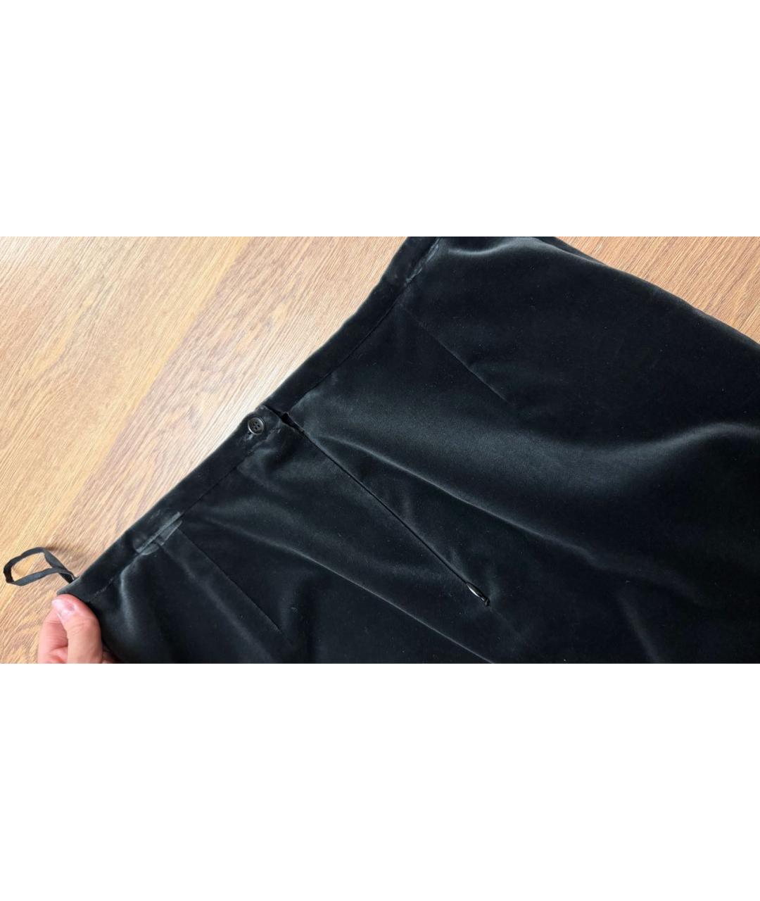 HERMES Антрацитовая бархатная юбка миди, фото 4