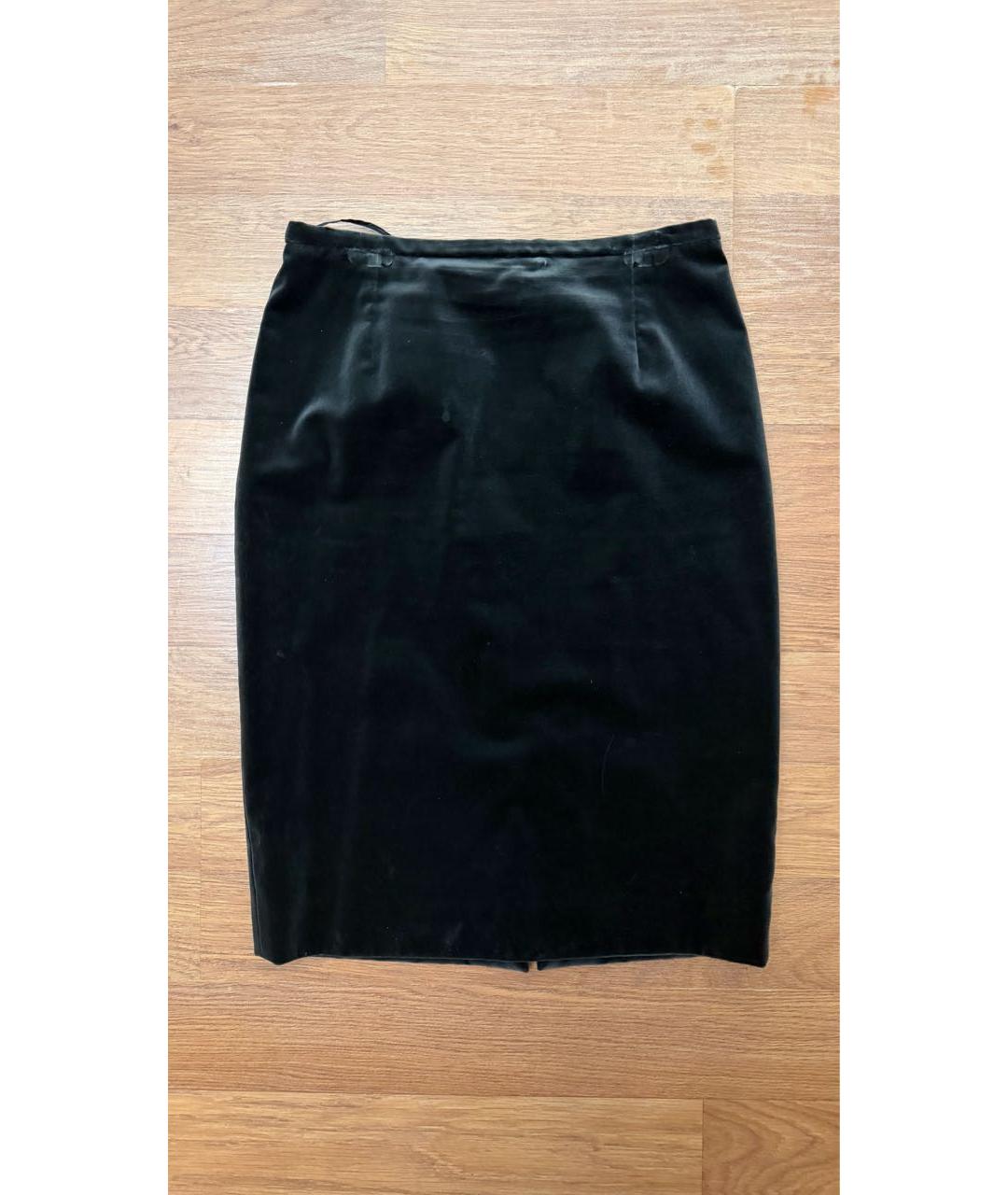 HERMES Антрацитовая бархатная юбка миди, фото 7