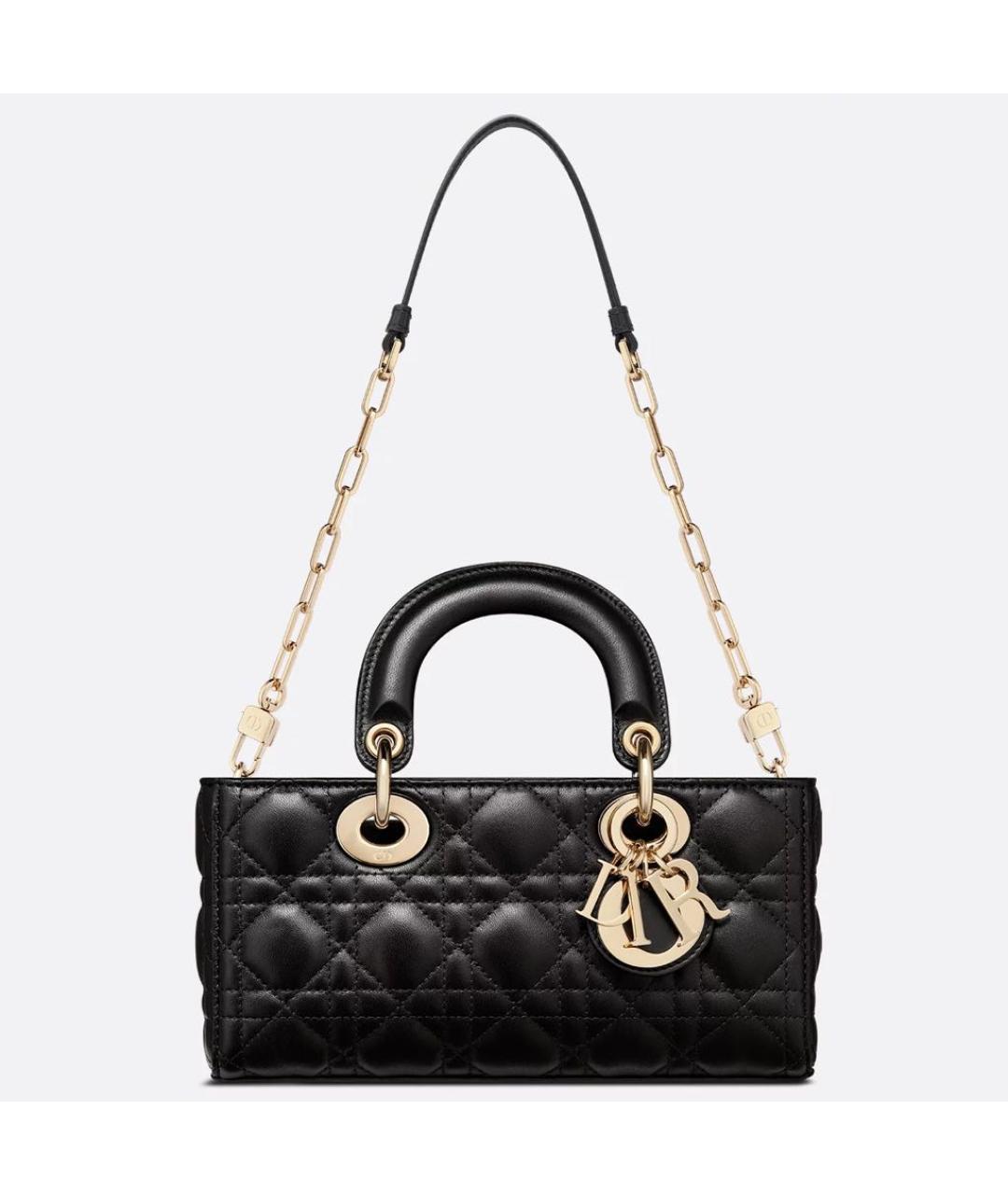CHRISTIAN DIOR Черная кожаная сумка с короткими ручками, фото 7
