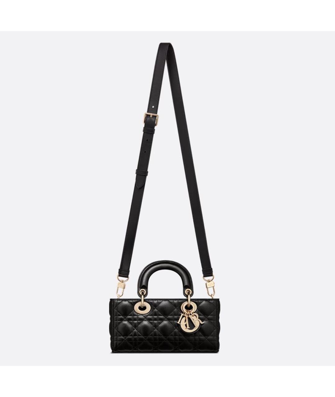 CHRISTIAN DIOR Черная кожаная сумка с короткими ручками, фото 5