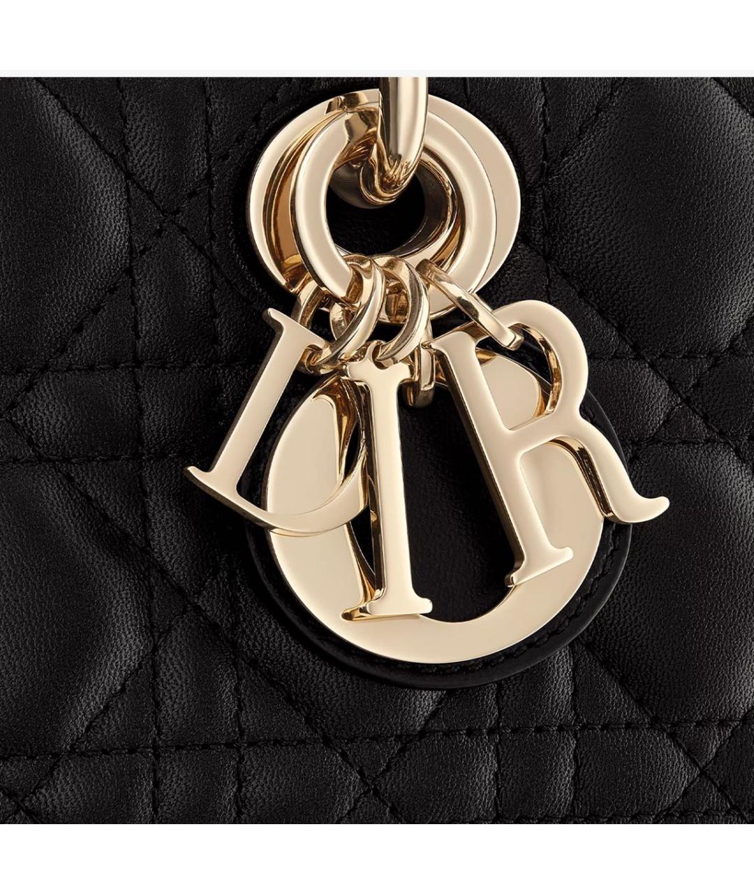 CHRISTIAN DIOR Черная кожаная сумка с короткими ручками, фото 6