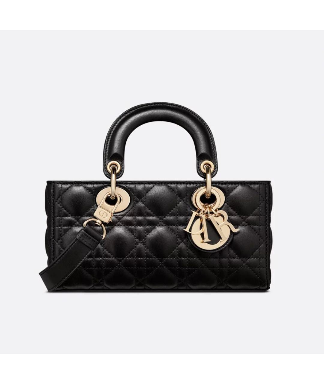 CHRISTIAN DIOR Черная кожаная сумка с короткими ручками, фото 8