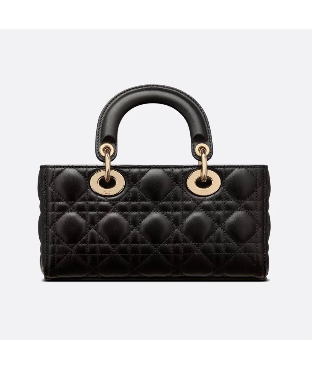 CHRISTIAN DIOR Черная кожаная сумка с короткими ручками, фото 2