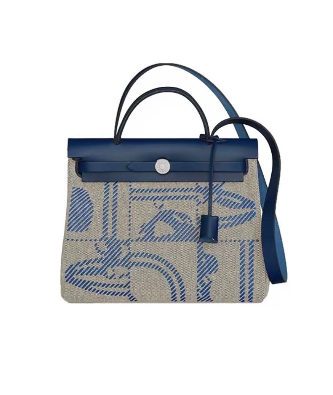 HERMES Синяя тканевая сумка через плечо, фото 1