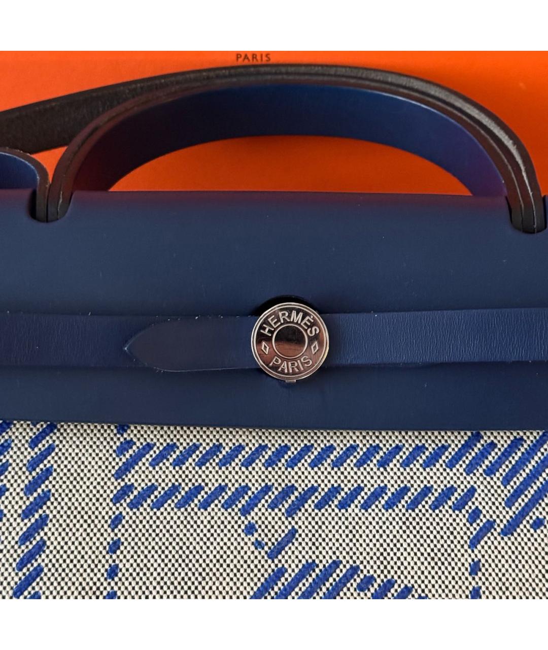 HERMES Синяя тканевая сумка через плечо, фото 6