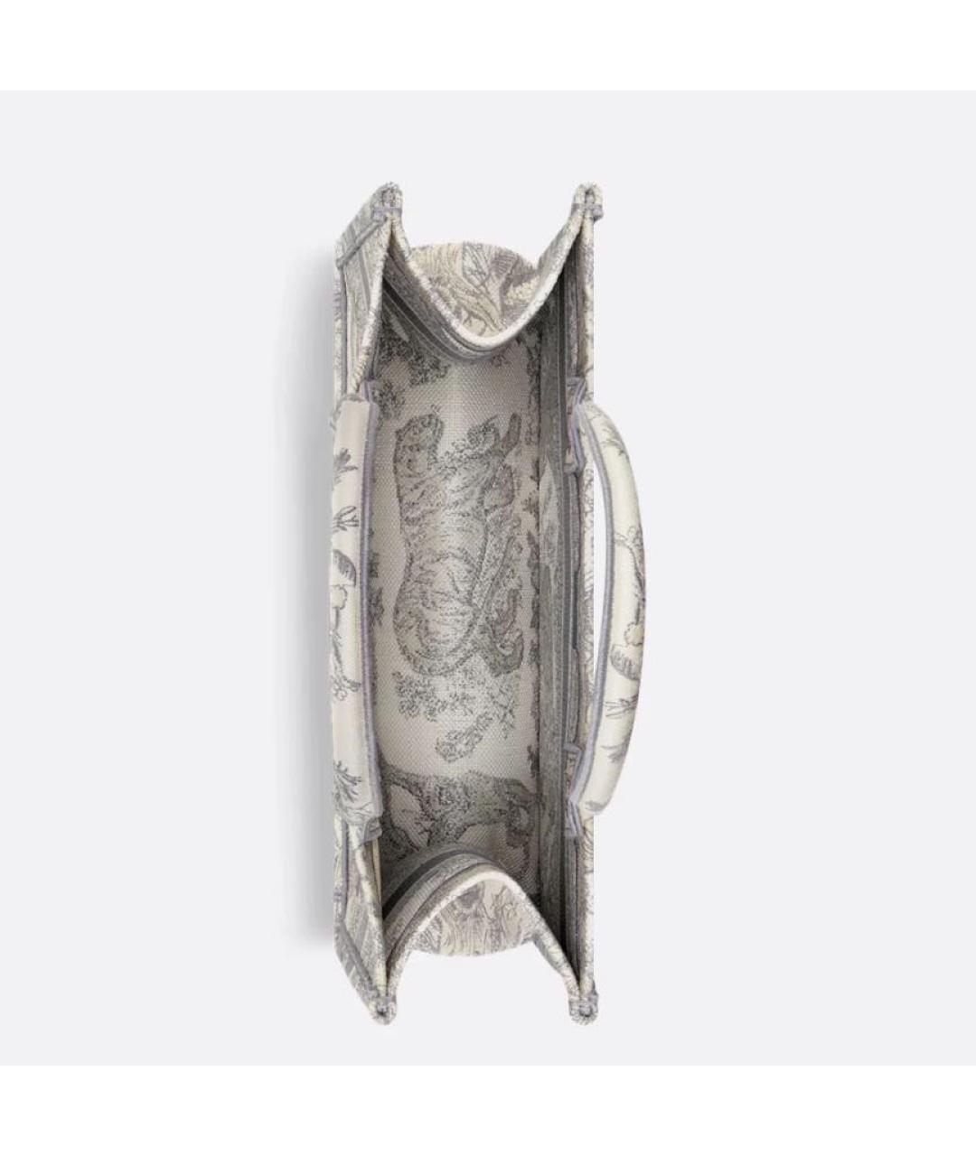 CHRISTIAN DIOR Серая жаккардовая сумка тоут, фото 4