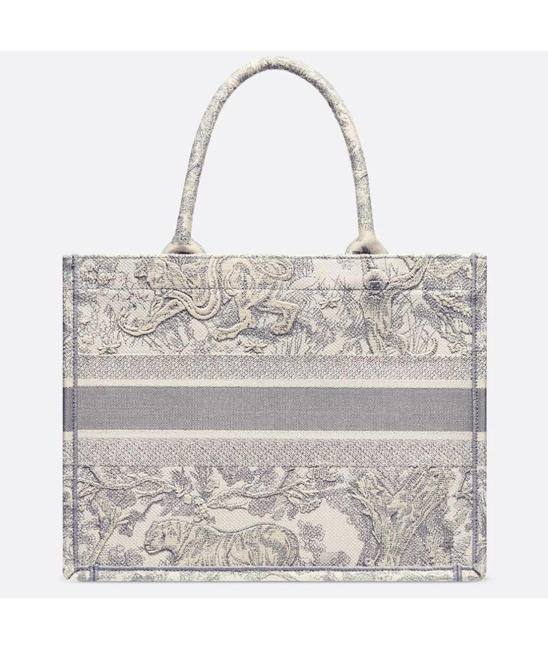 CHRISTIAN DIOR Серая жаккардовая сумка тоут, фото 2
