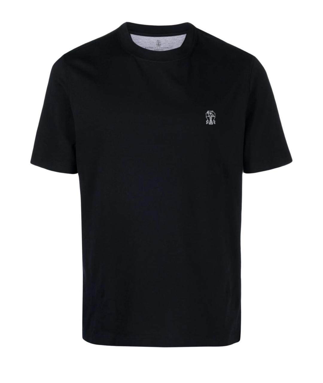 BRUNELLO CUCINELLI Черная хлопковая футболка, фото 1