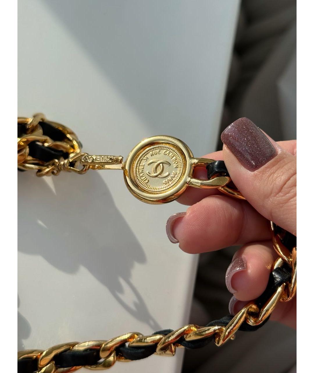 CHANEL Черный кожаный ремень, фото 6