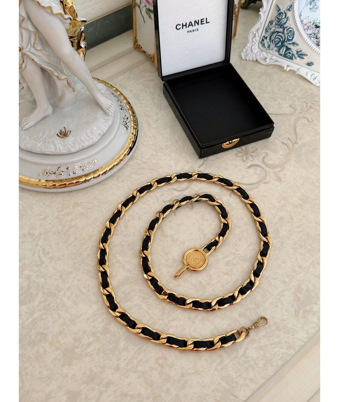 CHANEL Черный кожаный ремень, фото 2