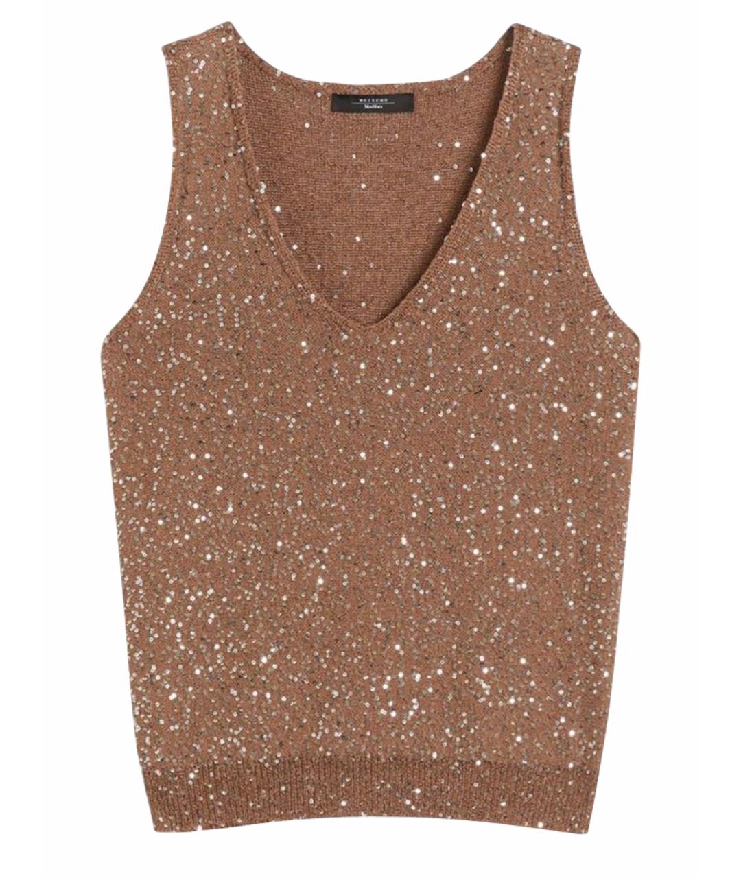 WEEKEND MAX MARA Коричневая полиэстеровая майка, фото 1