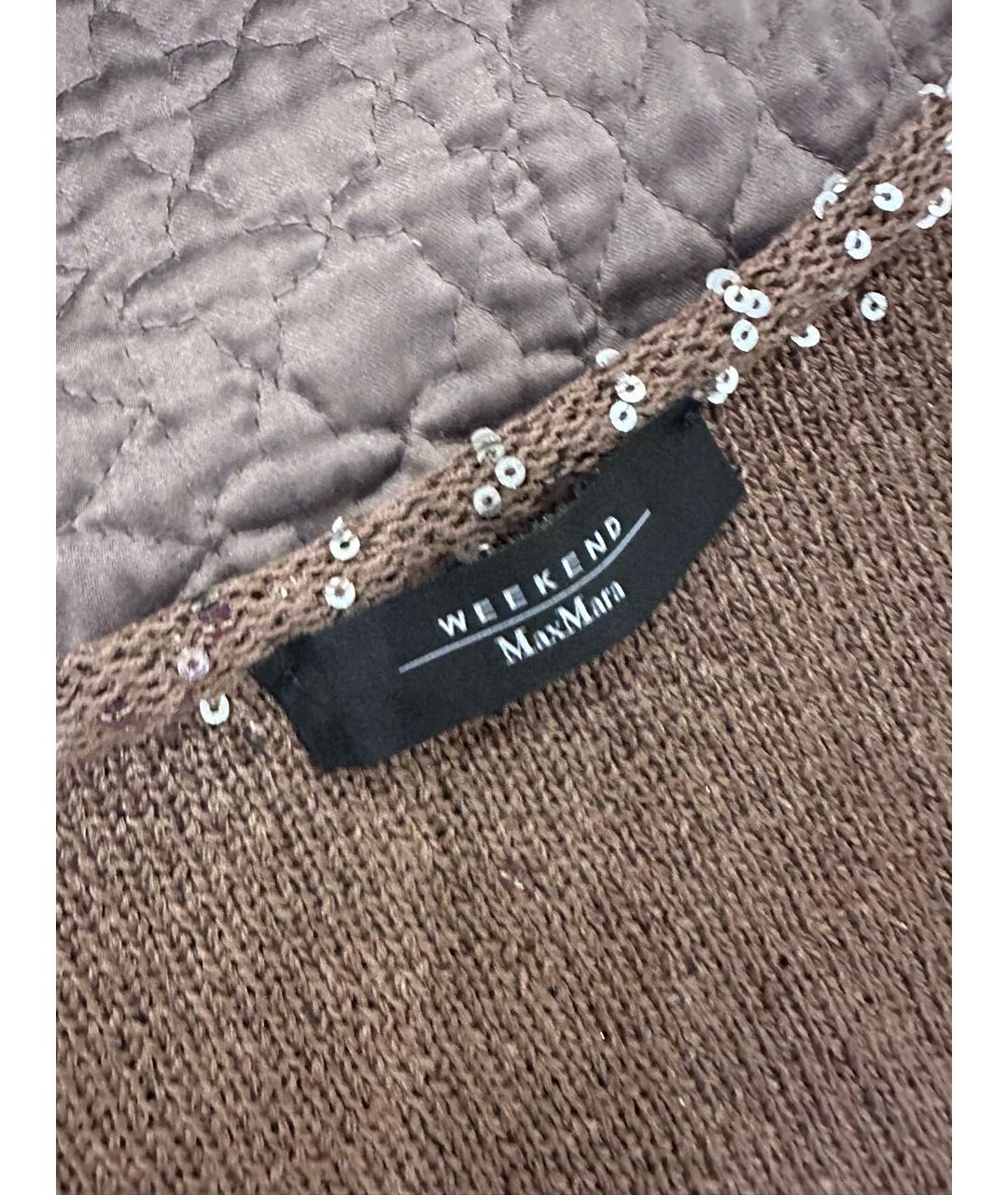 WEEKEND MAX MARA Коричневая полиэстеровая майка, фото 3