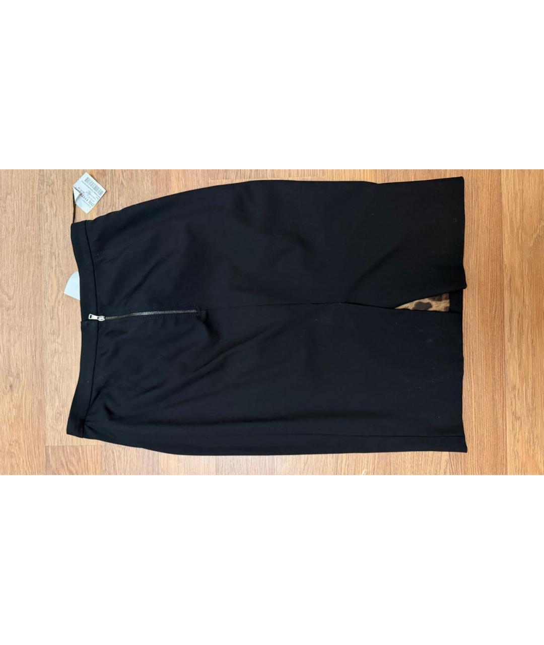 DOLCE&GABBANA Черная хлопковая юбка миди, фото 2