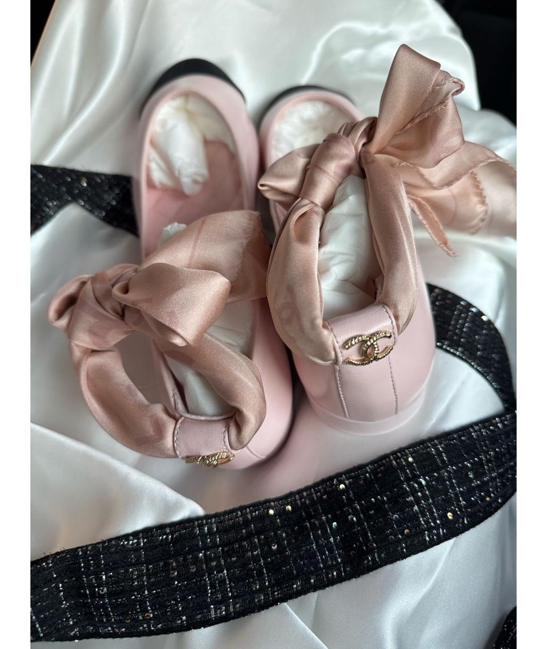 CHANEL Розовые кожаные балетки, фото 3