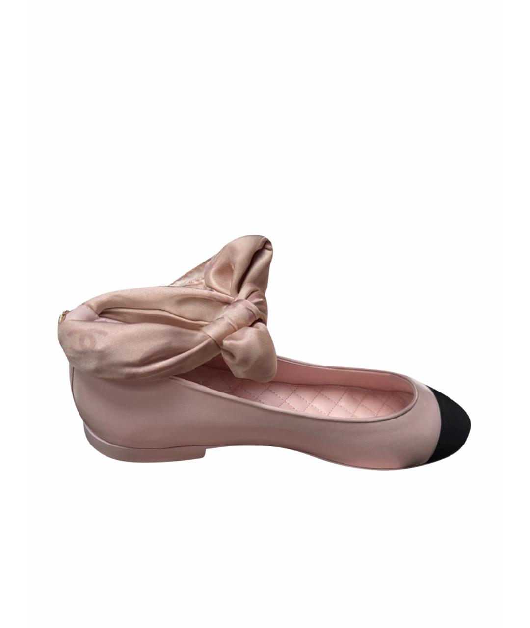 CHANEL Розовые кожаные балетки, фото 1