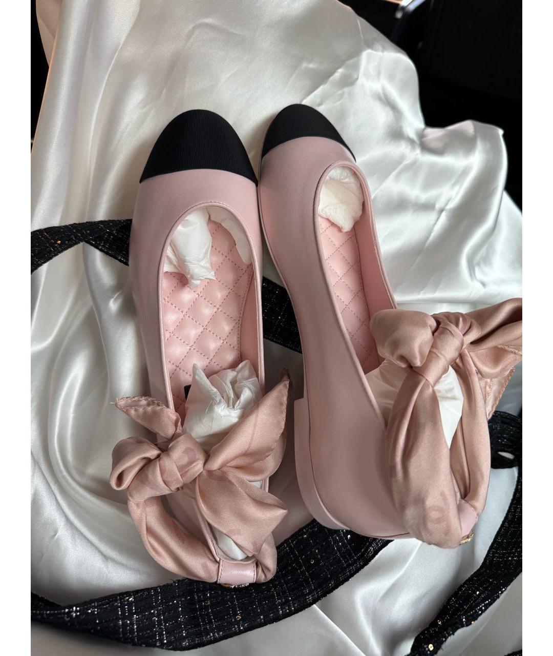 CHANEL Розовые кожаные балетки, фото 4
