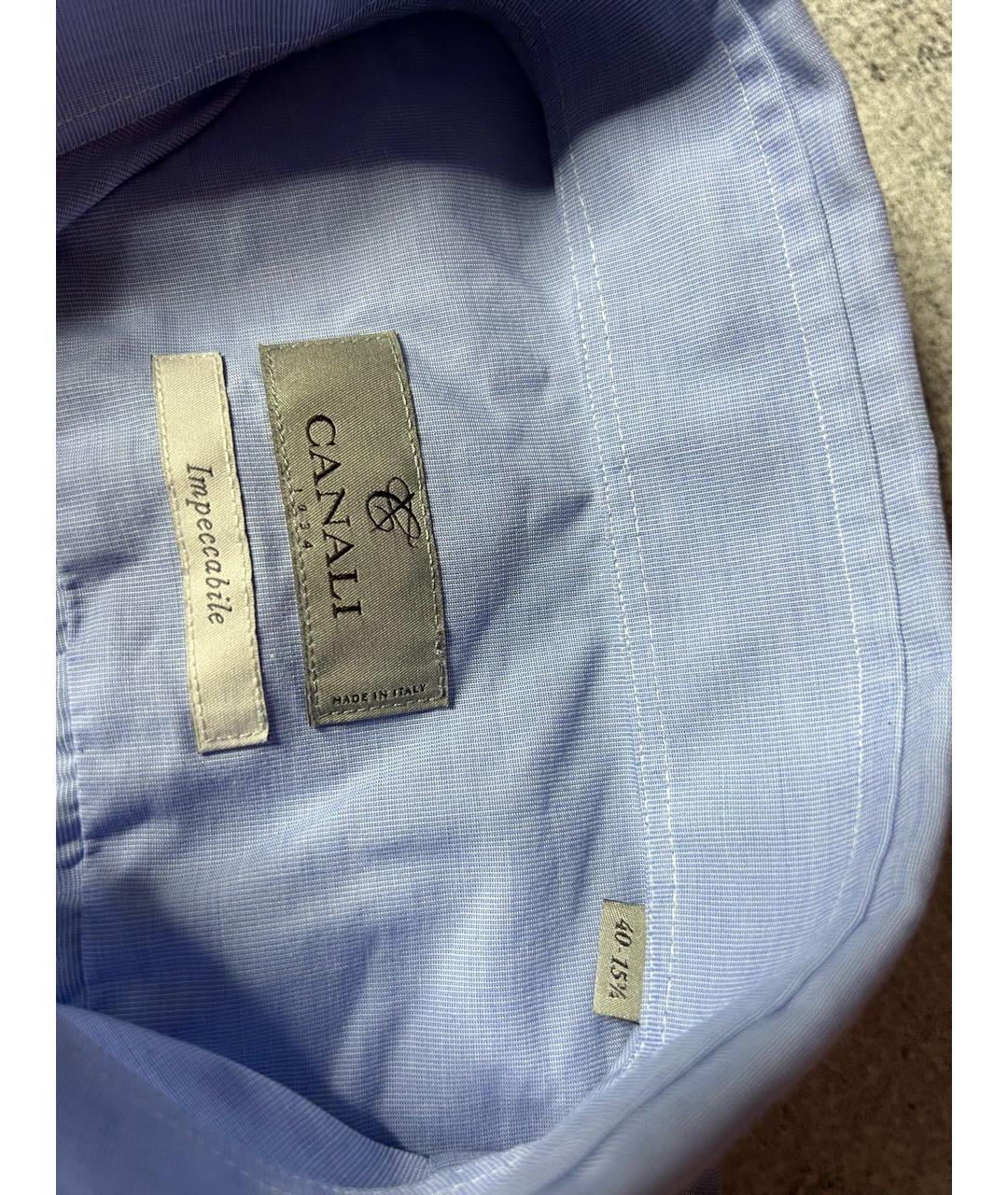 CANALI Голубая хлопковая классическая рубашка, фото 7