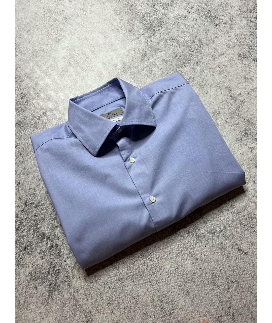 CANALI Голубая хлопковая классическая рубашка, фото 2