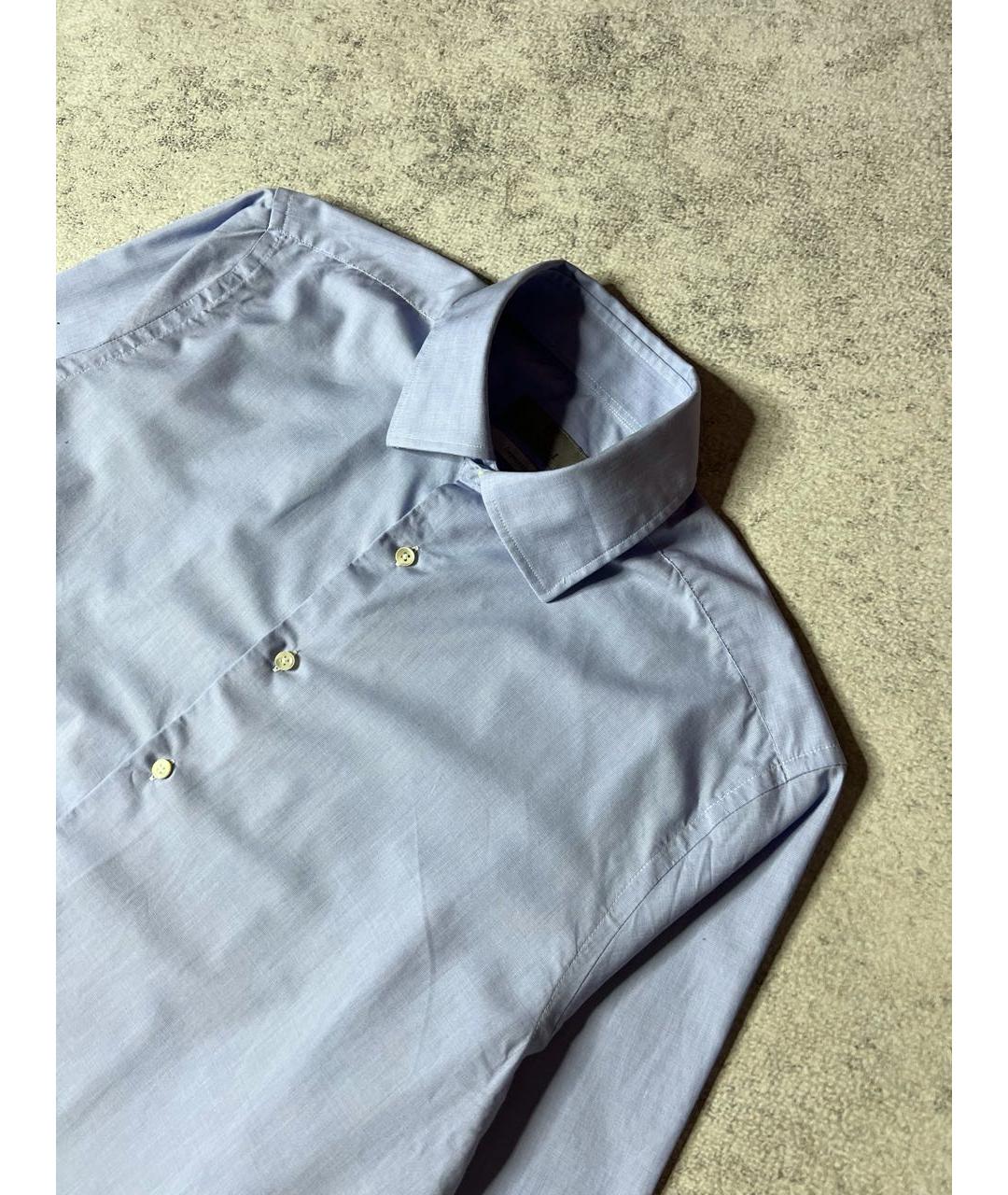 CANALI Голубая хлопковая классическая рубашка, фото 4