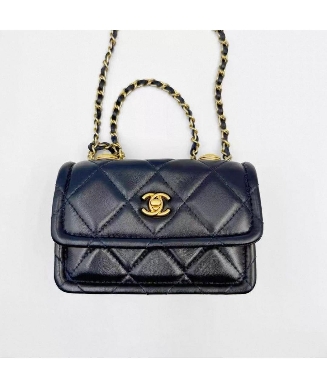 CHANEL Черная кожаная сумка через плечо, фото 2