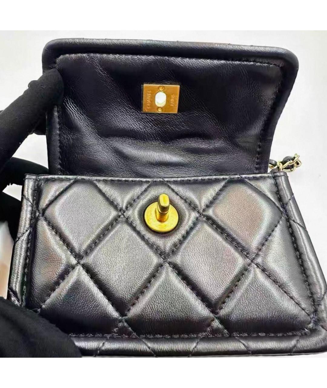 CHANEL Черная кожаная сумка через плечо, фото 4