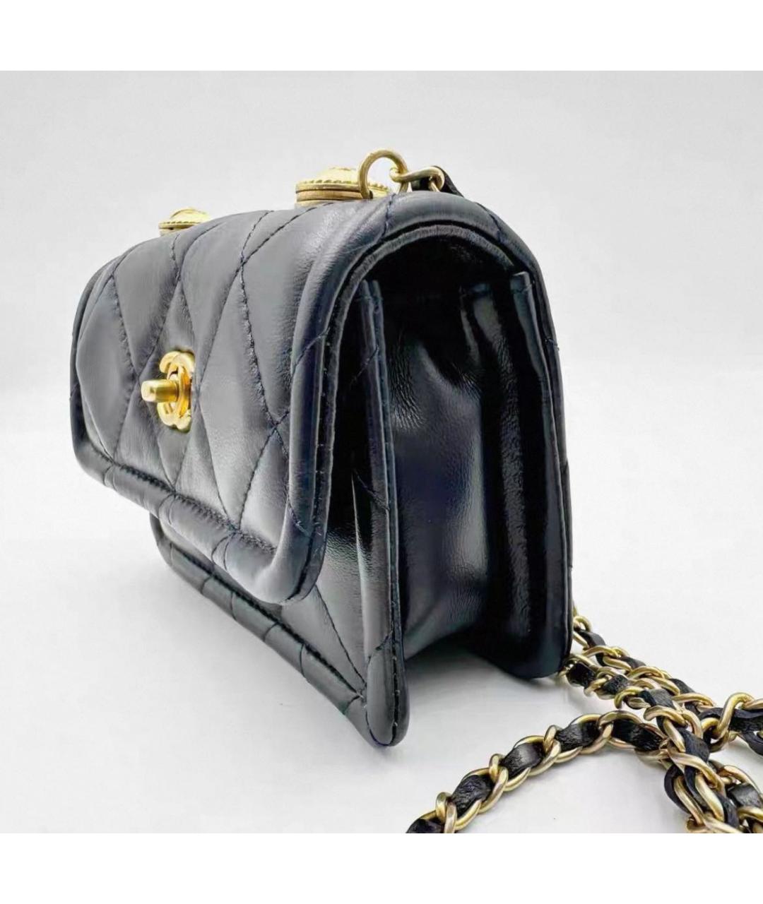 CHANEL Черная кожаная сумка через плечо, фото 7