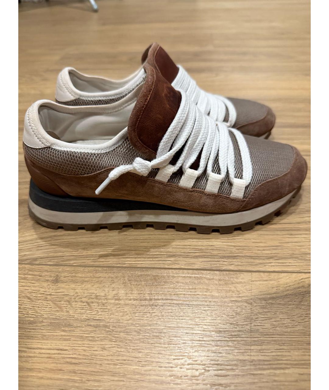 BRUNELLO CUCINELLI Коричневые замшевые кроссовки, фото 2