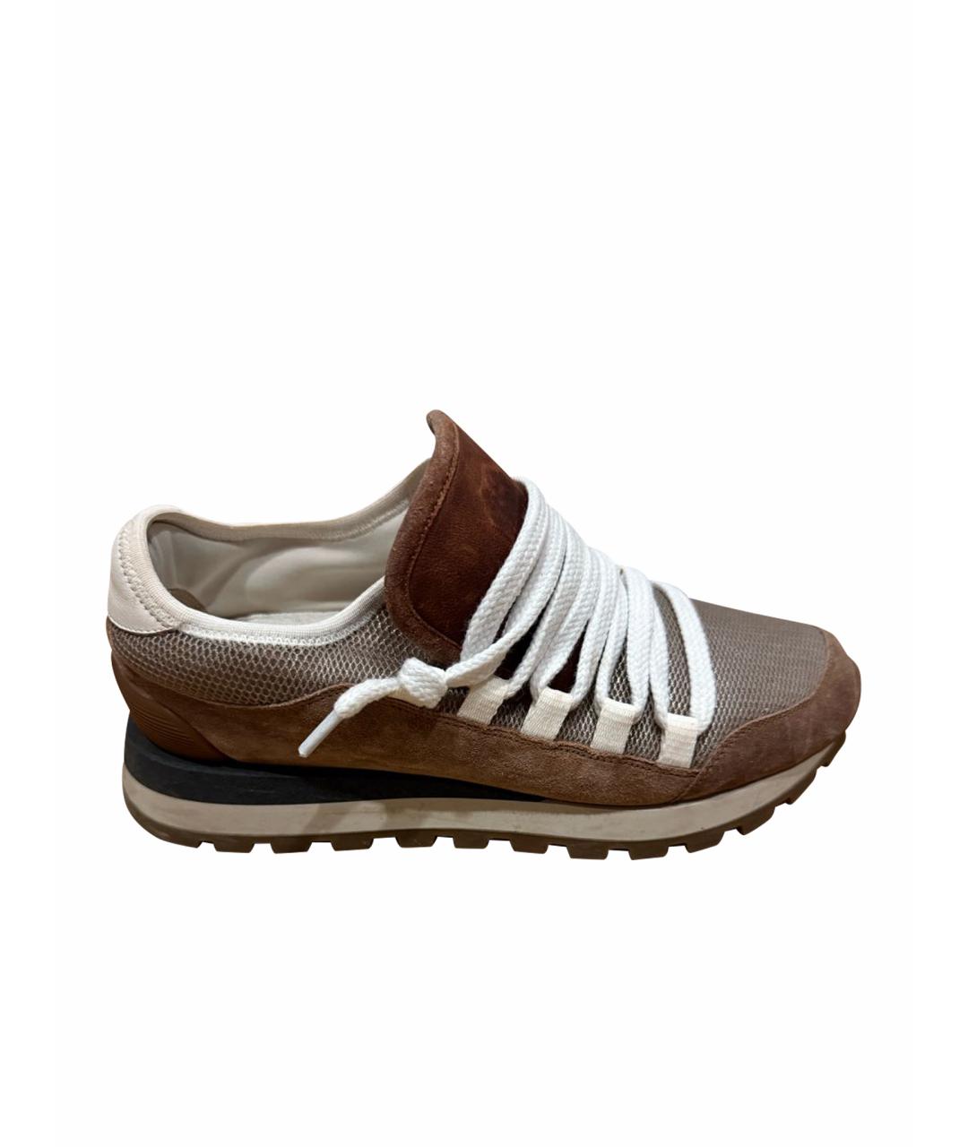 BRUNELLO CUCINELLI Коричневые замшевые кроссовки, фото 1